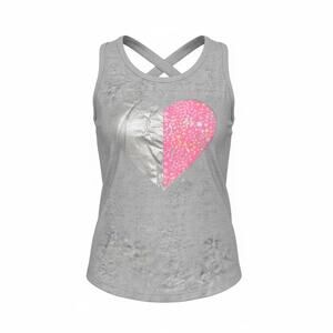 RBX Performance Girls Gray Tank Top Heart Graphic Size L 6X